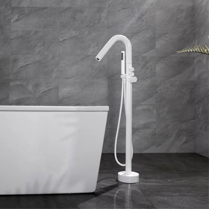 Aitna Gold Brass Luxury Bathroom Faucet Floor Standing
