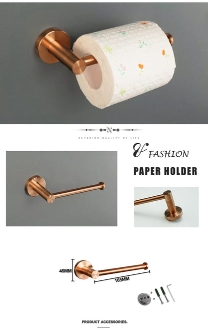 High Quality Brushed Rose Gold Bathroom Pendant Towel