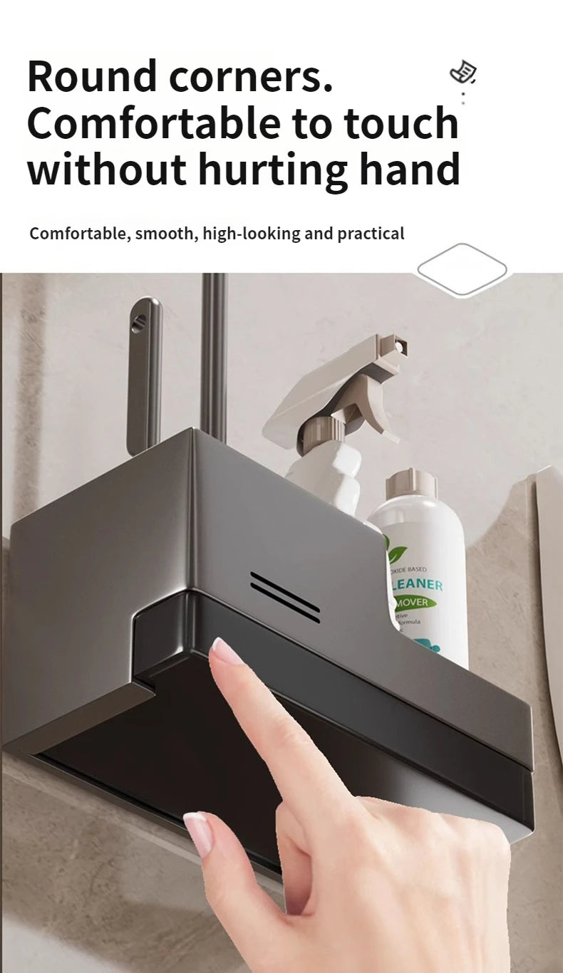 Suction Cup Toilet Brush No Punching Wall Mounted