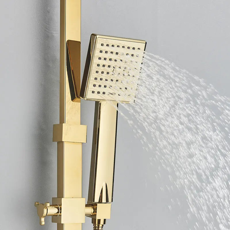 Golden Shower Faucet Rainfall 3/4-Way Bathtub Tap Bathroom