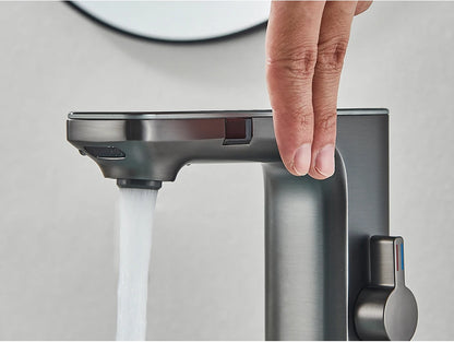 White Chrome Smart Sensor Basin Faucet Screen Digital