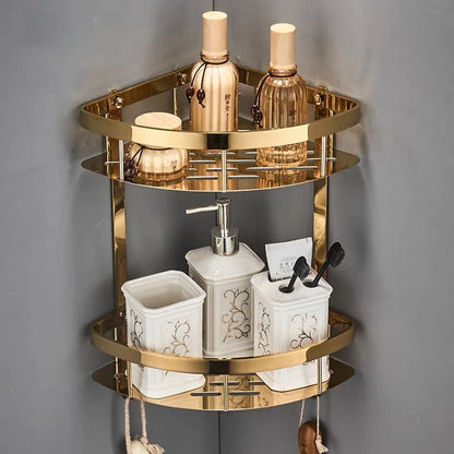 Bathroom Shelf Rose Gold Corner Shelf Shampoo Brass