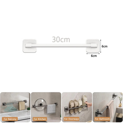 Bathroom Towel Rack Punch Black White Grey Bath