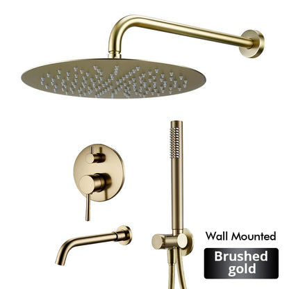 Bathroom Faucet Shower Mixer Tap Spout Black Solid