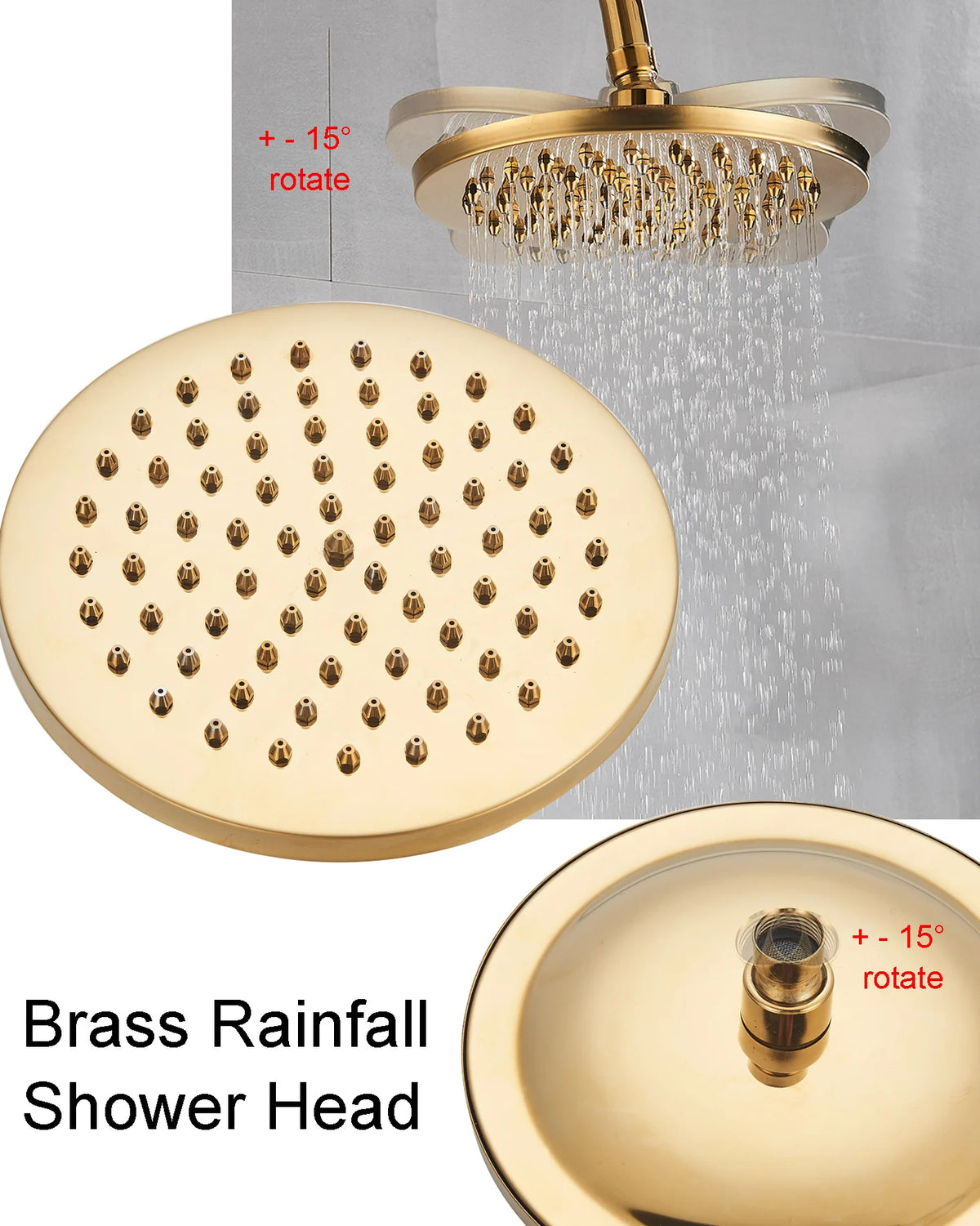 Golden Shower Bathroom Bath Shower Faucet Brass Swivel