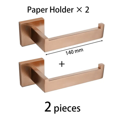 Brushed Rose Gold Towel Rack Robe Hook Bathroom