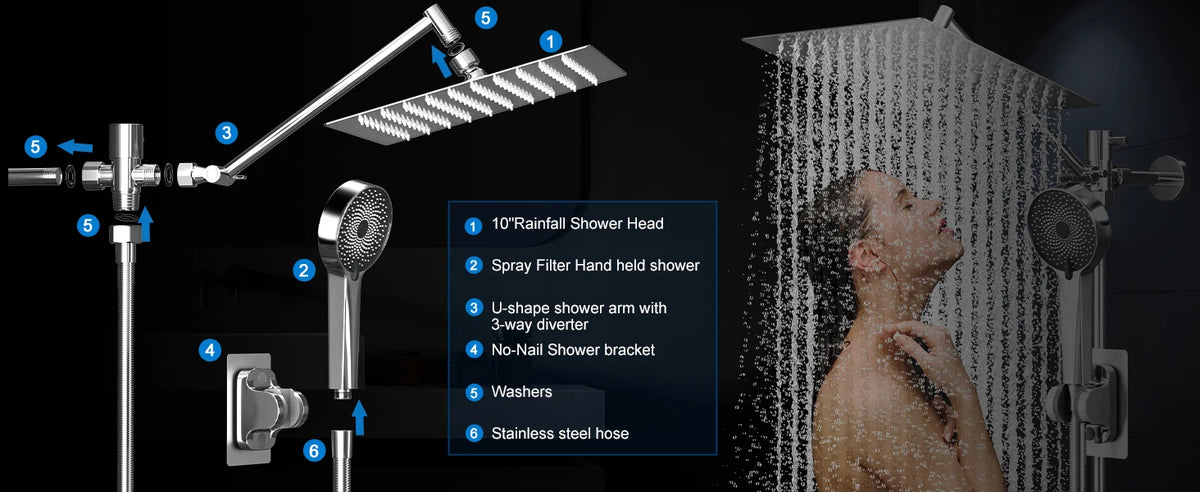 Shower Head Rain Shower Head Handheld Spray Combo