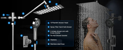 Shower Head Rain Shower Head Handheld Spray Combo