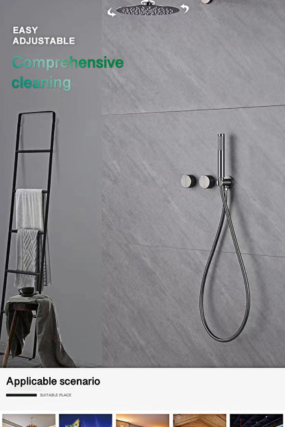 Luxury Gun Gray Brass Bathroom Shower System Concealed