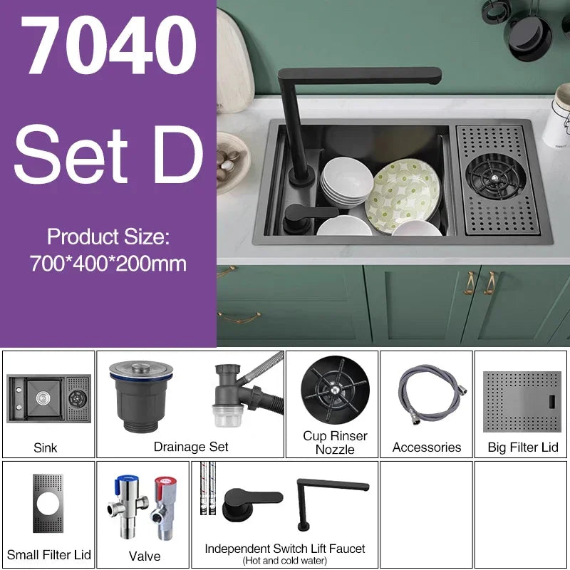Asras Nano Black Small Size Sink Cup Washer