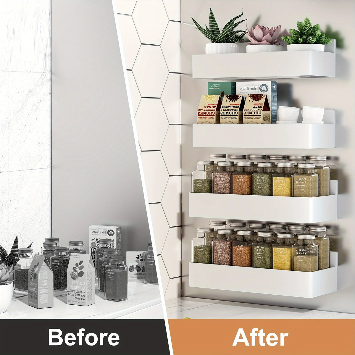 6pcs Magnetic Storage Rack Refrigerator/Washing Machine No-Drill