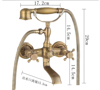Antique Bathroom Bathtub Showet Faucet Copper Black Shower