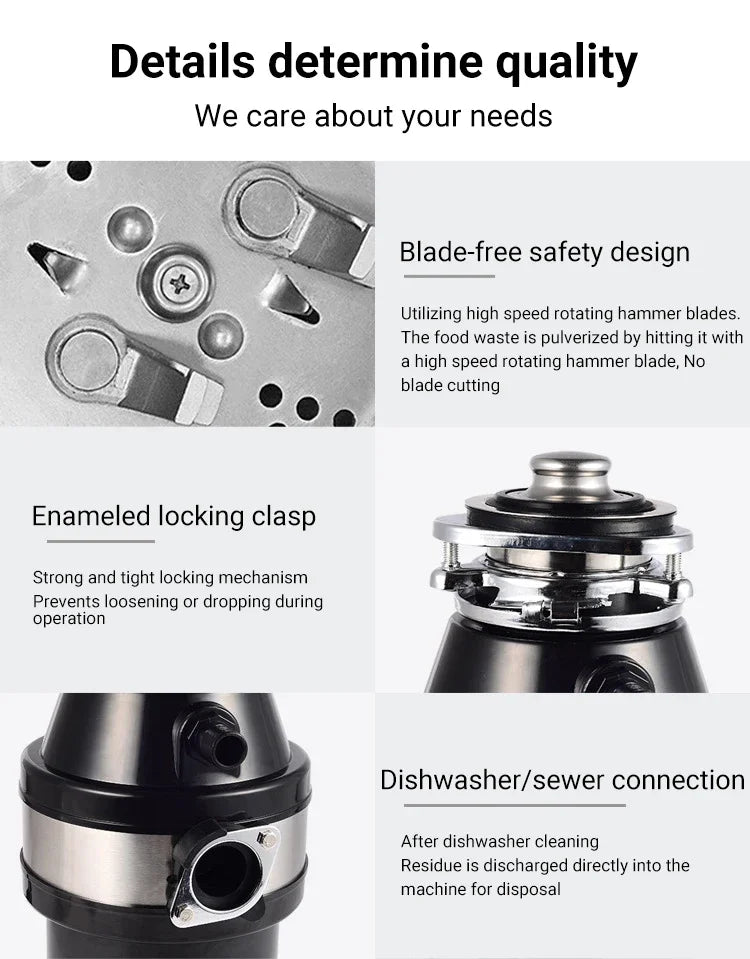 Divedeer Food Waste Disposer 220v/560w Food Residue Pulverizer