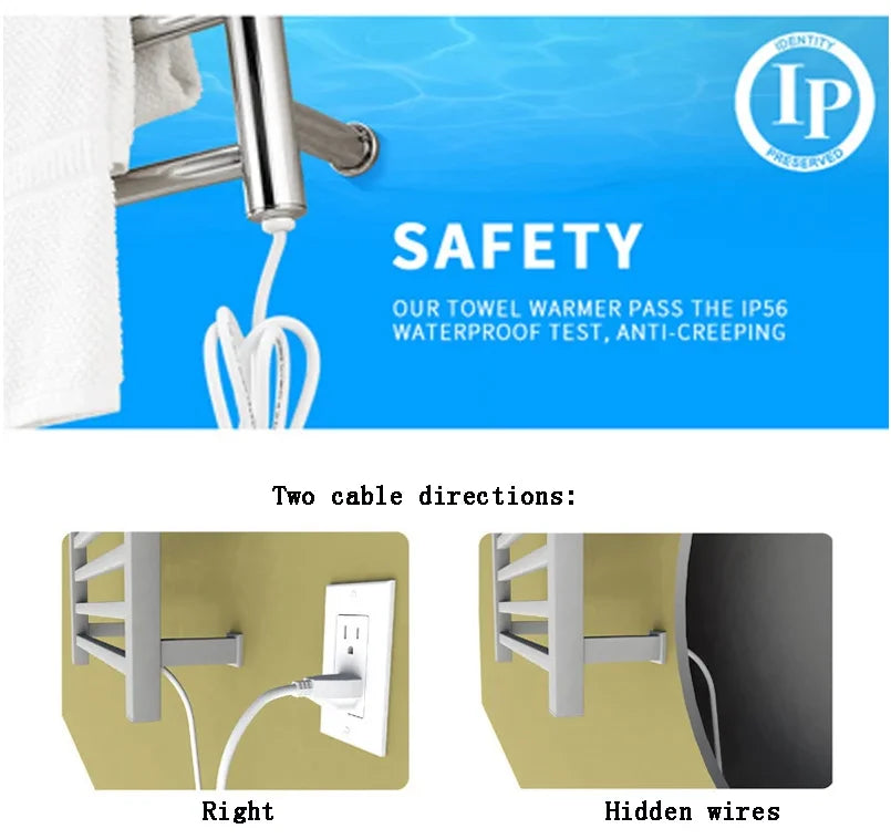 520 1100 120mm Electric Towel Rack 304 Stainless