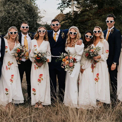 12-100pcs Wedding Bridal Heart Shaped Sunglasses Party Favors