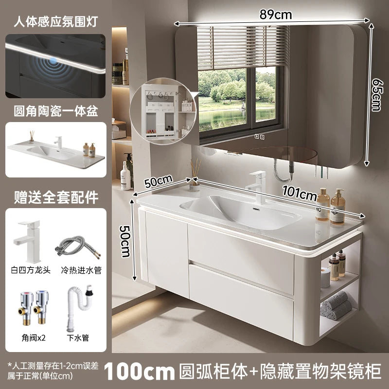 Led Light Ensuite Bathroom Cabinet Basin Designs Mirror