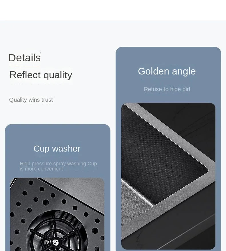 Flying Rainwaterfall Sink Stainless Steel Large Big Garbage