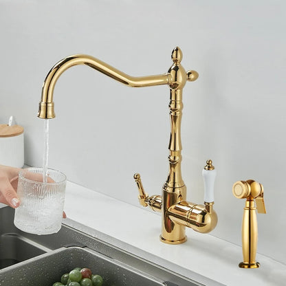 Brass Light Luxury Three-In-One Pure Water Faucet Sink