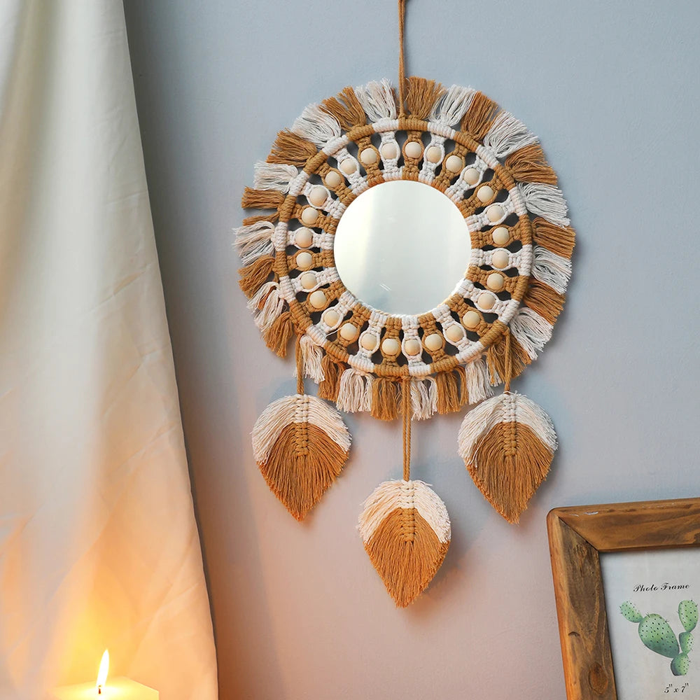 Wall Mirror Macrame Decorative Mirrors Boho Decor Wall