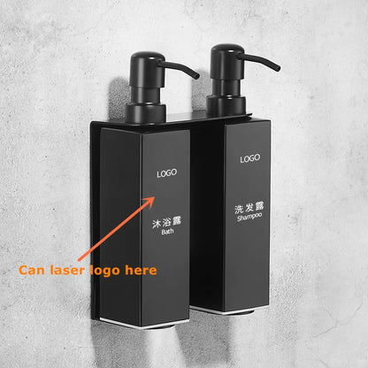 Black Liquid Soap Dispenser Shampoo Hotel Bathroom Wall
