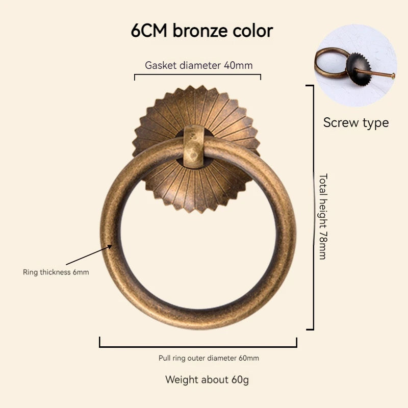 Chinese Medicine Cabinet Circular Ring Tea Can Pull