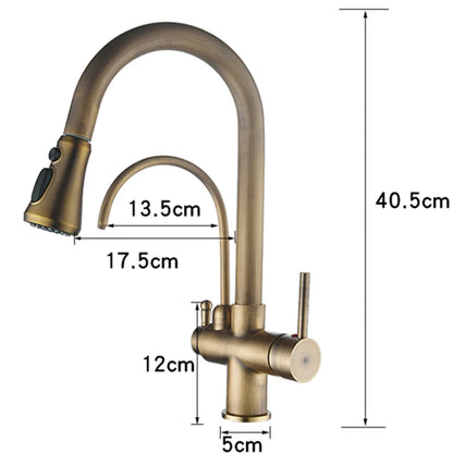 Antique Bronze Faucet Pull Out Water Purifier Sink