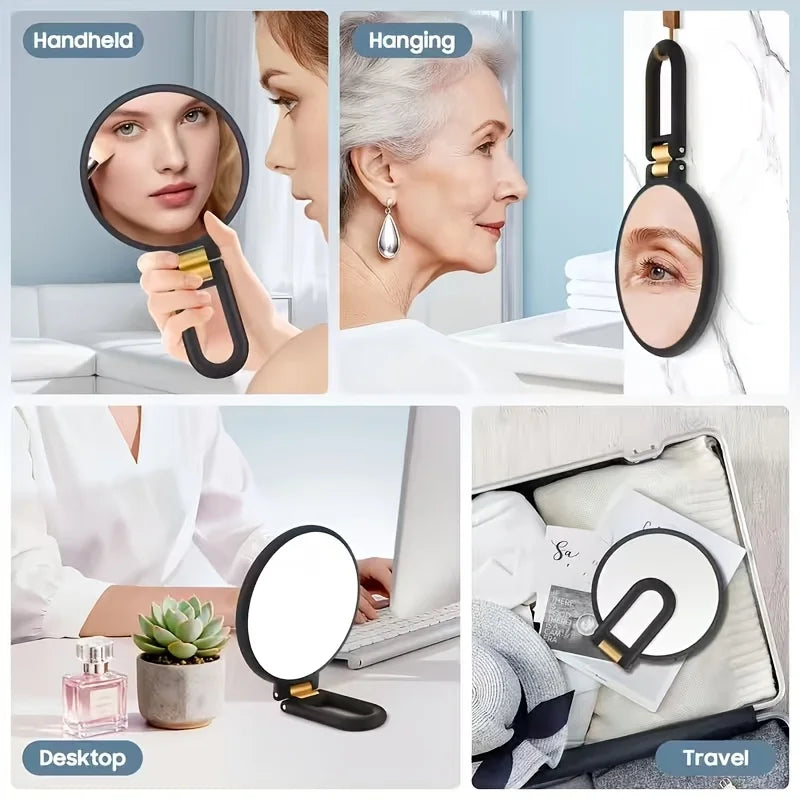 60x Double-Sided Handheld Magnifying Mirror 1x/80x Hd Makeup