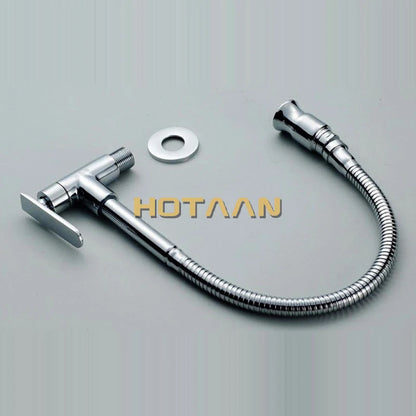 Hotaan 1set Wall Mounted Chrome Sink Faucet Tap