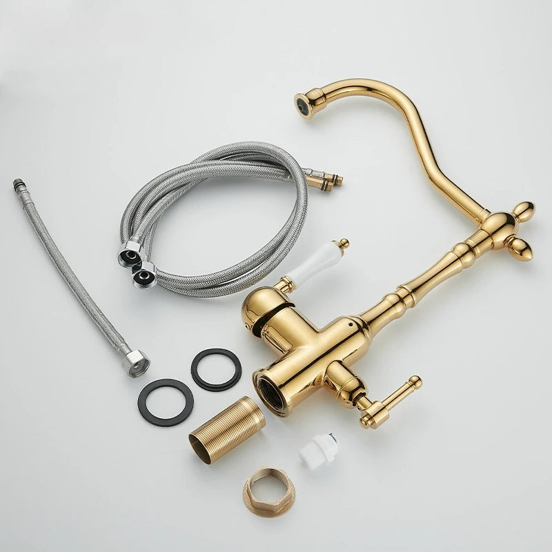 Brass Light Luxury Three-In-One Pure Water Faucet Sink