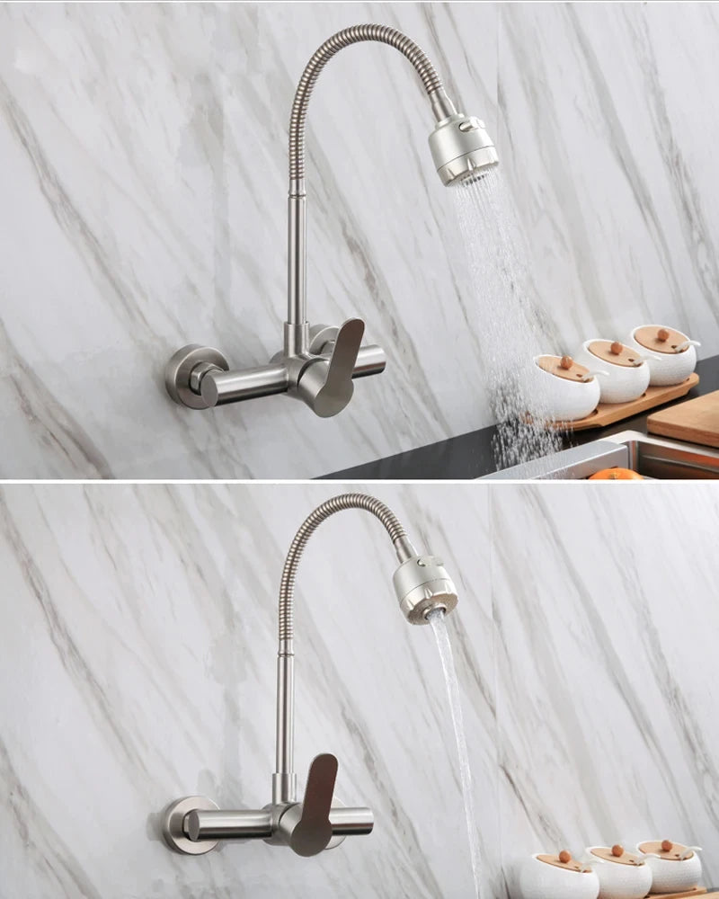 Wall Mounted Faucet Mixer Sink Faucet 360 Degree
