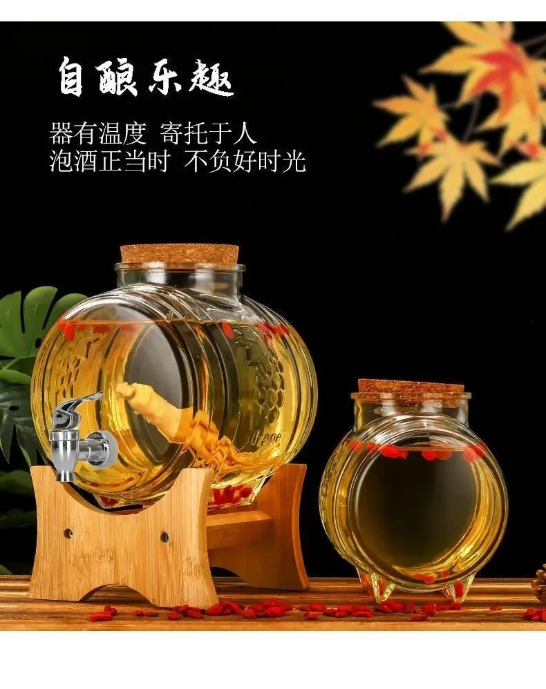 Special Glass Wine Bottle Faucet Fruit Wine Ginseng