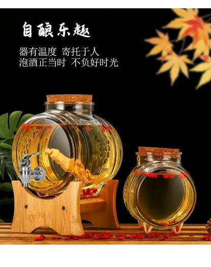 Special Glass Wine Bottle Faucet Fruit Wine Ginseng