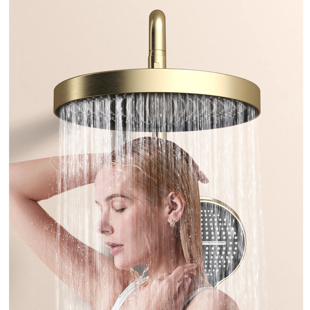Brushed Rose Gold Piano Bathroom Shower Brass Cold