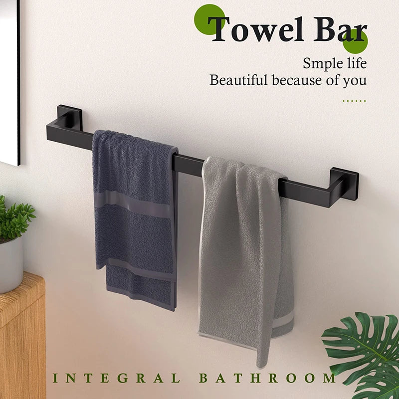 Bathroom Matte Black Wall Shelf Toilet Roll Paper