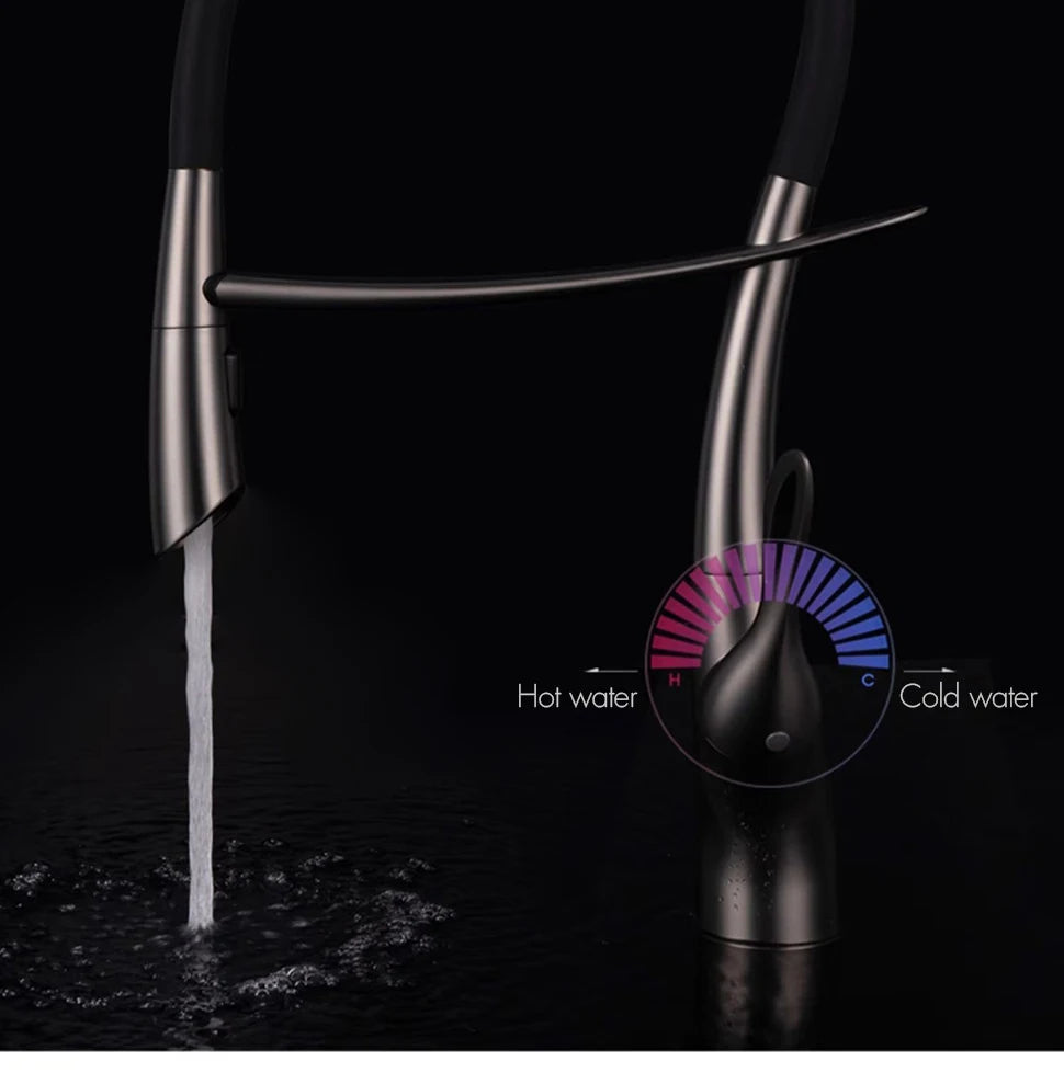 Pull Out Sensor Faucet Handle Digital Display Pull