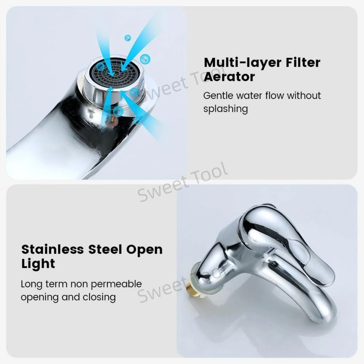 Bathroom Sink Faucet Dual Hole Handle Cold Water