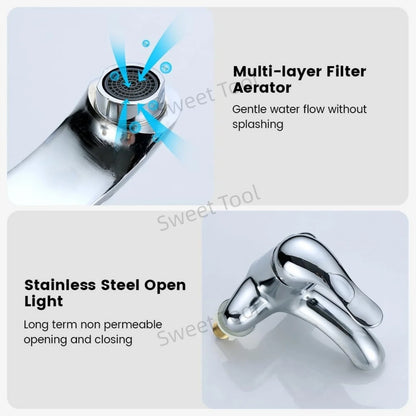 Bathroom Sink Faucet Dual Hole Handle Cold Water