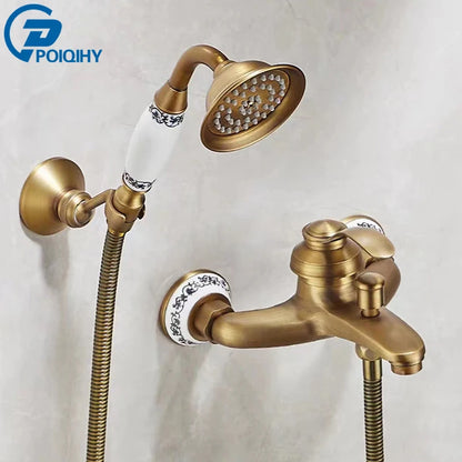 Poiqihy Wall Mounted Hand Held Shower Head Kit