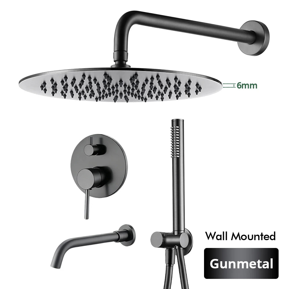 Bathroom Faucet Shower Mixer Tap Spout Black Solid