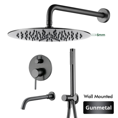 Bathroom Faucet Shower Mixer Tap Spout Black Solid