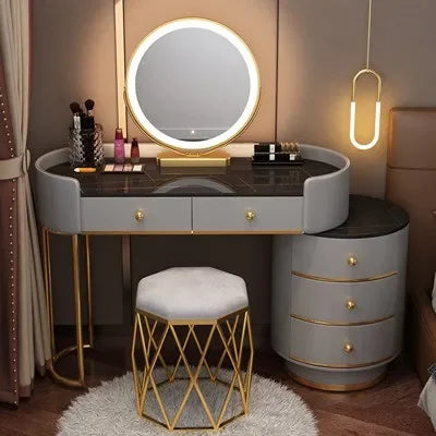 Pink White Vanity Table Women Luxury Nail European
