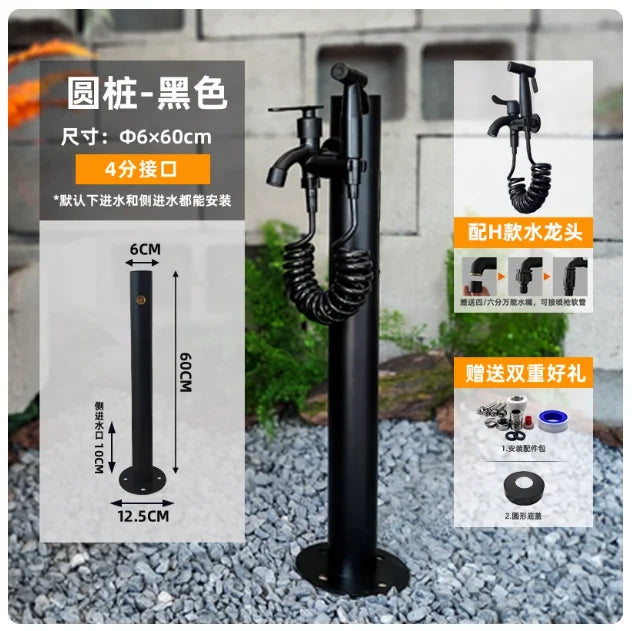 Garden Irrigation All-Copper Faucet 304 Stainless Steel Square