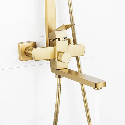 Luxury Rainfall Shower Height Adjustable 15cm Spout Bathroom