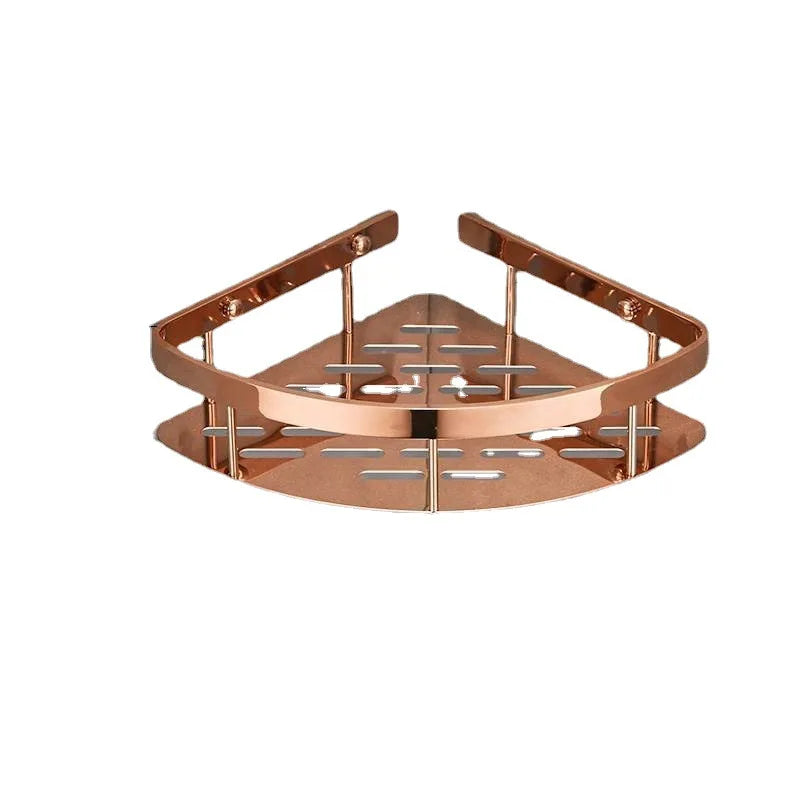 Bathroom Shelf Rose Gold Corner Shelf Shampoo Brass