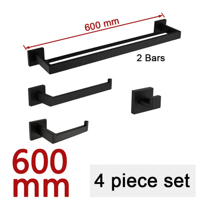 Matte Black Bathroom Hardware 304 Stainless Steel Towel
