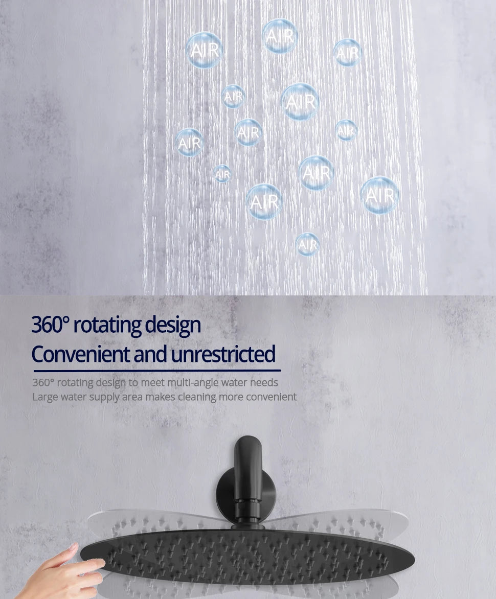 10 Inch Gunmetal Shower System Function Shower Faucet