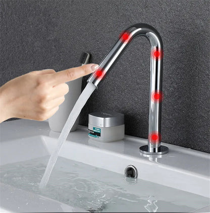 Tuqiu Smart Touch Bathrooomfaucet Gold Automatic Sensor Basin