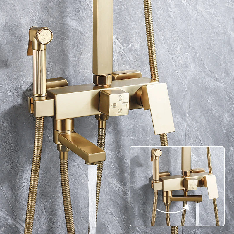 Cold Bathroom Shower Stainless Steel Bathroom Faucet System