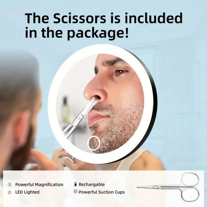 10/20/30x Magnifying Mirror Led Light Tweezers 360 Degrees