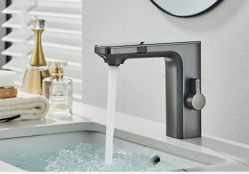 Touchless Sensor Basin Faucet Brass Smart Digital Display